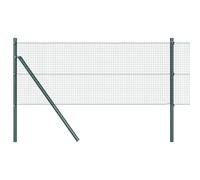 vidaXL Recinzione metallica saldata con 13 pali verde 0,8 x 50 m Design in metallo durevole per progetti di recinzione esterna giardino facile da installare minimalista ad alta resistenza