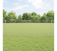 vidaXL Recinzione in Filo Saldato con 22 Post in Argento 0.8x50 m Acciaio