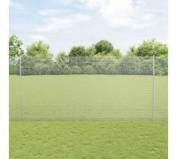 vidaXL Recinzione in filo saldato con 44 pali U Argento 1,5x50 m Acciaio