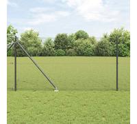 vidaXL Recinzione in Filo Saldato con 7 Pali Appuntiti Grigio 1.2x10 m in Acciaio