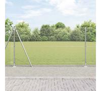 vidaXL Recinzione in Filo Saldato con 7 Pali Flangiati 1,2x10 m Acciaio Zincato