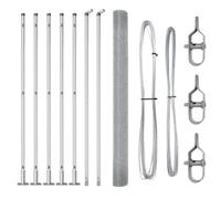 vidaXL Recinzione in filo saldato con 7 flange, 1,4 x 10 m, in acciaio zincato, resistente, design in metallo per progetti di recinzioni esterne, set da giardino, recinto per animali, aspetto
