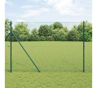 vidaXL Recinzione metallica saldata con 7 pali verde 1,6 x 10 m acciaio