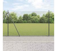 vidaXL Recinzione in Filo Saldato con 7 Posti Flangiati Grigio 1.5x10 m in Acciaio