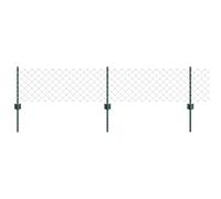 vidaXL Recinzione metallica con 22 posts a U verde, 0,4 x 25 m, in acciaio, resistente, facile da installare, resistente ai raggi UV, da giardino, in metallo, resistente, rettangolare