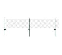 vidaXL Recinzione a rete cablata con 10 pali U verde 0,4 x 10 m in acciaio | Recinzione in metallo resistente UV durevole design strutturato per demarcazione dei confini giardino a lunga durata a