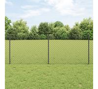 vidaXL Recinzione in Rete Metallica con 10 Post U Grigio 0.8x10 m in Acciaio