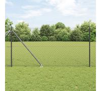vidaXL Recinzione in rete metallica con 7 pali a punte 1.4x10 m in acciaio zincato
