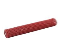 VidaXL Recinzione in Rete per Pollaio in Acciaio e PVC 10x1 m Rossa