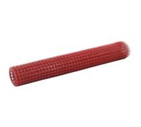 VidaXL Recinzione in Rete per Pollaio in Acciaio e PVC 10x1 m Rossa