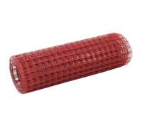 VidaXL Recinzione in Rete per Pollaio in Acciaio e PVC 25x0,5 m Rossa