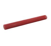 VidaXL Recinzione in Rete per Pollaio in Acciaio e PVC 25x1,5 m Rossa