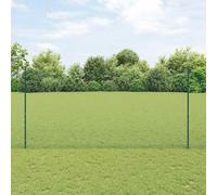 vidaXL Recinzione in rete saldata con 11 pali a U verde 1.5x25 m in acciaio