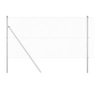 vidaXL Set di pali di recinzione con rotolo di rete 50 m x 1,4 m durevole stile industriale per impianti di recinzione esterni esigenze soluzioni da giardino pacchetto completo facile