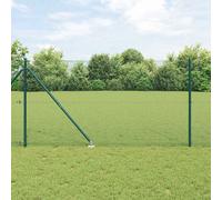 vidaXL Recinzione in rete saldata con 13 pali a paletta Verde 1.4x50 m Acciaio