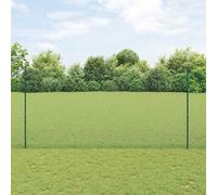 vidaXL Recinzione in Rete Saldata con 5 Pali U Verde 1.5x10 m Acciaio
