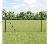 vidaXL Recinzione in rete saldata con 7 pali Grigio 1.2x10 m Acciaio