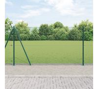 vidaXL Recinzione in rete saldata con 7 post flangiati Verde 1,2x10 m Acciaio