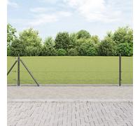 vidaXL Recinzione in Rete Saldato con 7 Pali Flangiati Grigio 0.6x10 m in Acciaio