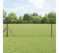 vidaXL Recinzione in Rete Saldato con 7 Pali Grigio 0.8x10 m Acciaio