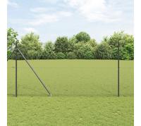vidaXL Recinzione in Rete Saldato con 7 Picchetti Grigi 1,5x10 m Acciaio