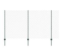 vidaXL Recinzione metallica con 22 pali a U, colore verde, 1,4 x 25 m, resistente ai raggi UV, per uso in terreno o giardino, set in metallo zincato