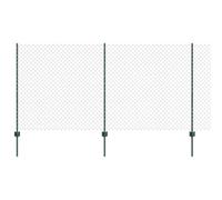 vidaXL Recinzione a maglie a catena con pannelli e binari verdi 10 x 1,2 m in acciaio | Soluzione di recinzione durevole e resistente ai raggi UV ideale per confini di proprietà o pannello da giardino