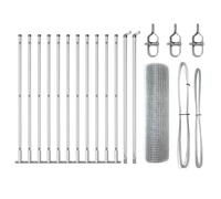 vidaXL Recinzione Metallica Saldata con 13 Pali Flangiati 0.6X25 m Acciaio Galvanizzato per Applicazioni Esterne