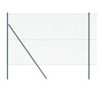 vidaXL Recinzione metallica saldata con 7 pali verde 1,6 x 10 m acciaio