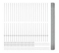 vidaXL Recinzione metallica saldata con pali 44 U argento 1.4x50 m acciaio