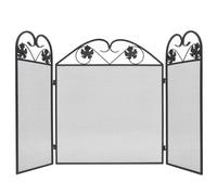 VidaXL Recinzione per Camino a 3 Pannelli in Ferro Nero