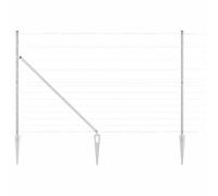 vidaXL Recinzione per Campo con Pali in Acciaio Zincato 50 X 1.5m | Barriera Esterna Robusta per Giardino e Fattoria. Include 3 Pannelli e Fissaggi a Punta, Perfetti per Sicurezza, Perimetro, Diviso