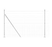 vidaXL Pali per recinzioni in acciaio zincato, 1,6 x 25 m, con sottobicchieri, 13 pezzi, Ø32 mm, 88,5 cm, in acciaio zincato