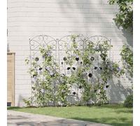 vidaXL Recinzione per Giardino 3 pz Nero 110,5 x 42,5 cm Acciaio