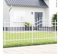 vidaXL Recinzione da Giardino Bianca 140cm Rettangolare in Acciaio Verniciato a Polvere Modulare. Divisore Outdoor Resistente alle Intemperie, con Pannelli Espandibili. Facile da Assemblare, con Con
