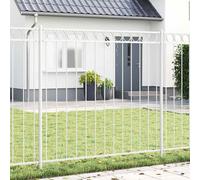 vidaXL Recinzione per Giardino Bianco Acciaio