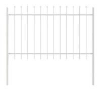 vidaXL Pannello di Fencing in Ferro da Esterno per Giardino o Garage | Durevole Barriera in Metallo Bianca | Stile Tradizionale | Confine Facile da Manutenere | 170 cm x 80 cm | Sicurezza Elegante | F