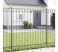 vidaXL Recinzione per Giardino Grigio Acciaio