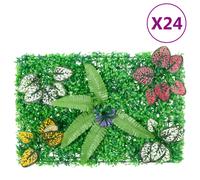 vidaXL Recinzione Piante Artificiali 24 pz Verde 40x60 cm