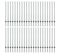 vidaXL Pali per recinzione, 44 pezzi, canale a U, verde, 160 cm, in acciaio