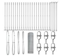 vidaXL Recinzione Resistente agli Agenti atmosferici e alla ruggine in Acciaio zincato di, 50 x 1m. Robusta e sicura, Perfetta per Il Tuo Giardino con 13 Pali e Accessori. Il Fissaggio è Fatto con c