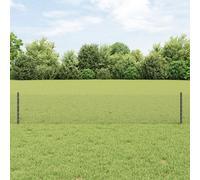 vidaXL Recinzione vitaXL in rete saldata con 22 pali U Grigio 0,4x50 m Acciaio