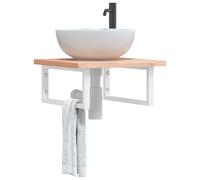 vidaXL Reggimensole per Lavabo 2 pz Bianche Rettangolari in Acciaio
