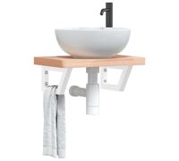 vidaXL Reggimensole per Lavabo 2 pz Bianche Trapezio in Acciaio