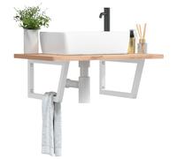 vidaXL Reggimensole per Lavabo 2 pz Bianche Trapezio in Acciaio