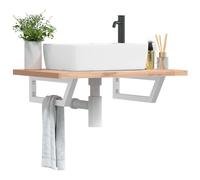 vidaXL Reggimensole per Lavabo 2 pz Bianche Trapezio in Acciaio