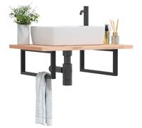 vidaXL Reggimensole per Lavabo 2 pz Nere Rettangolari in Acciaio