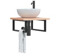 vidaXL Reggimensole per Lavabo 2 pz Nere Rettangolari in Acciaio