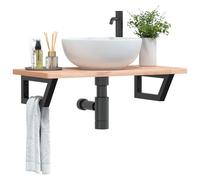 vidaXL Reggimensole per Lavabo 2 pz Nere Trapezio in Acciaio