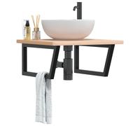 vidaXL Reggimensole per Lavabo 2 pz Nere Trapezio in Acciaio